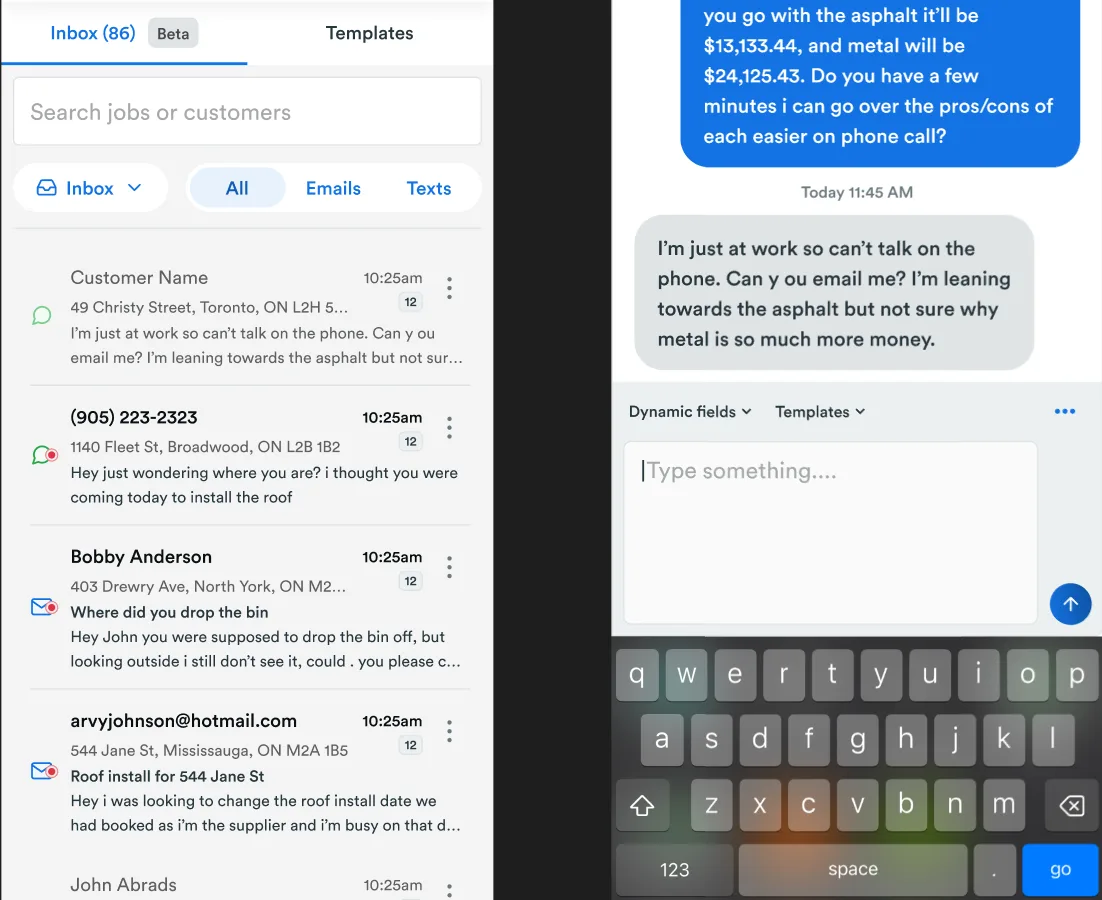 Mobile-friendly inbox + thread