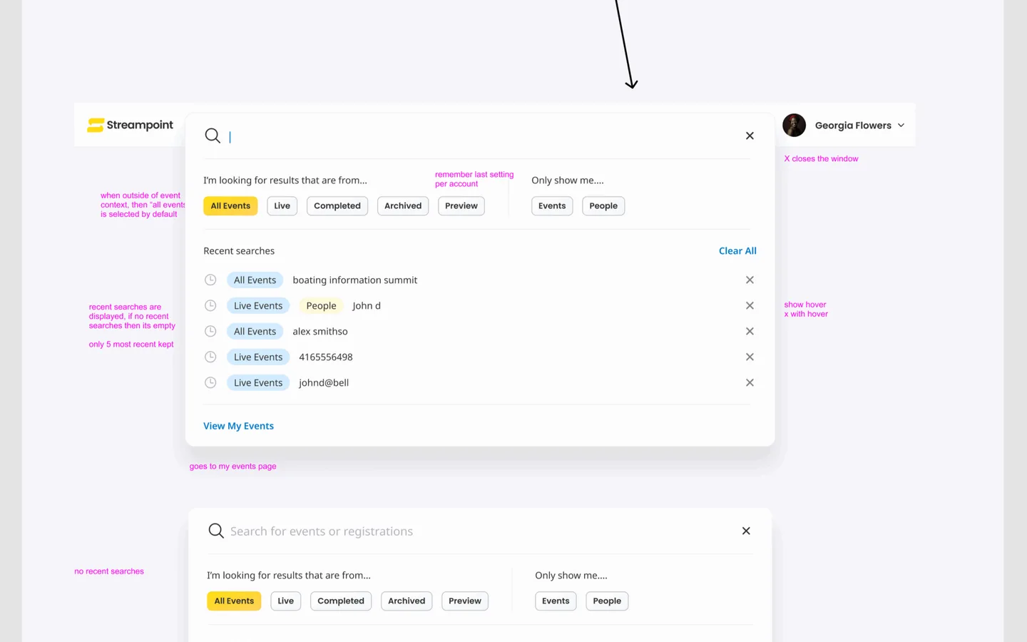 Refined search flow for engineering handoff