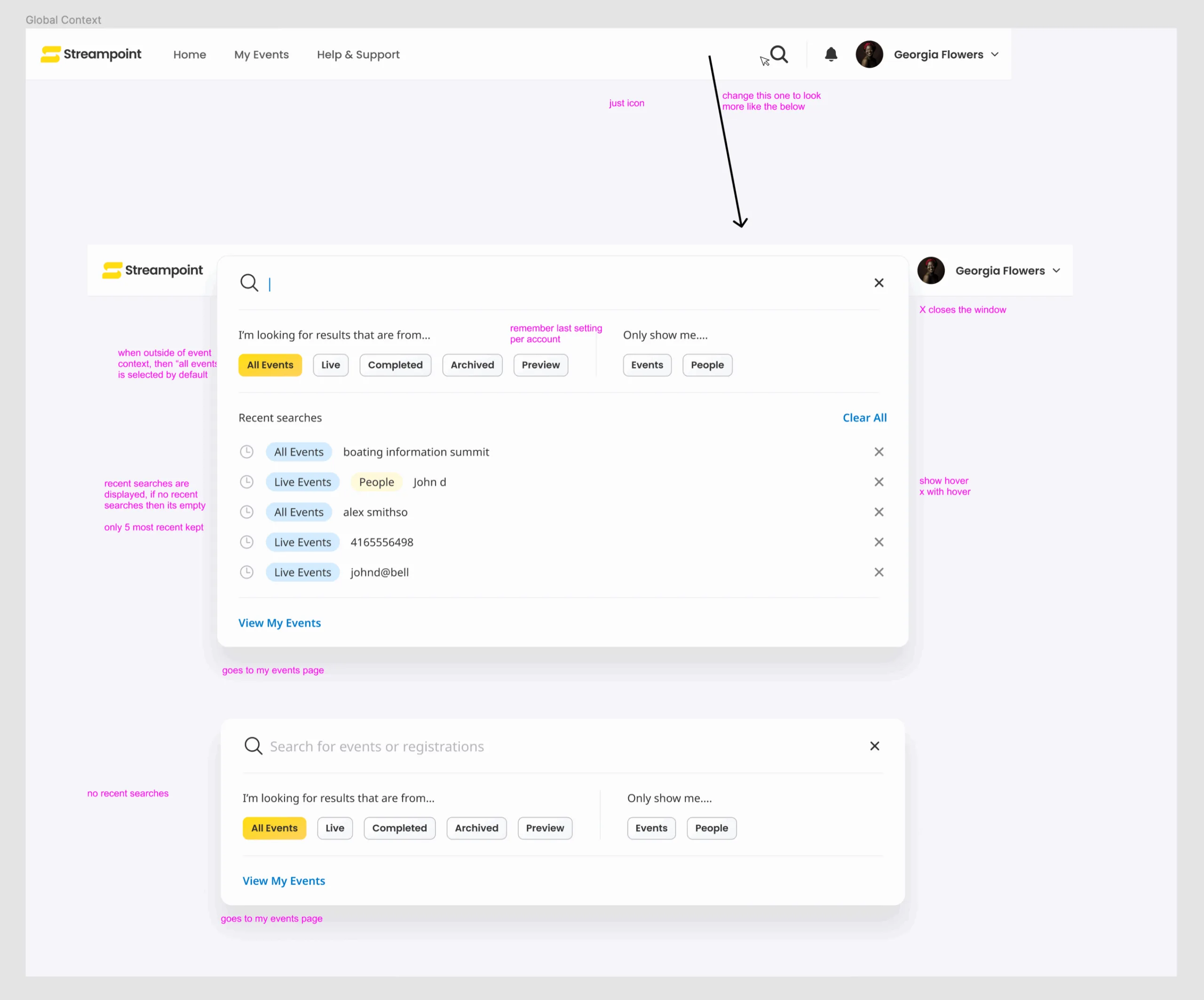 Refined search flow for engineering handoff