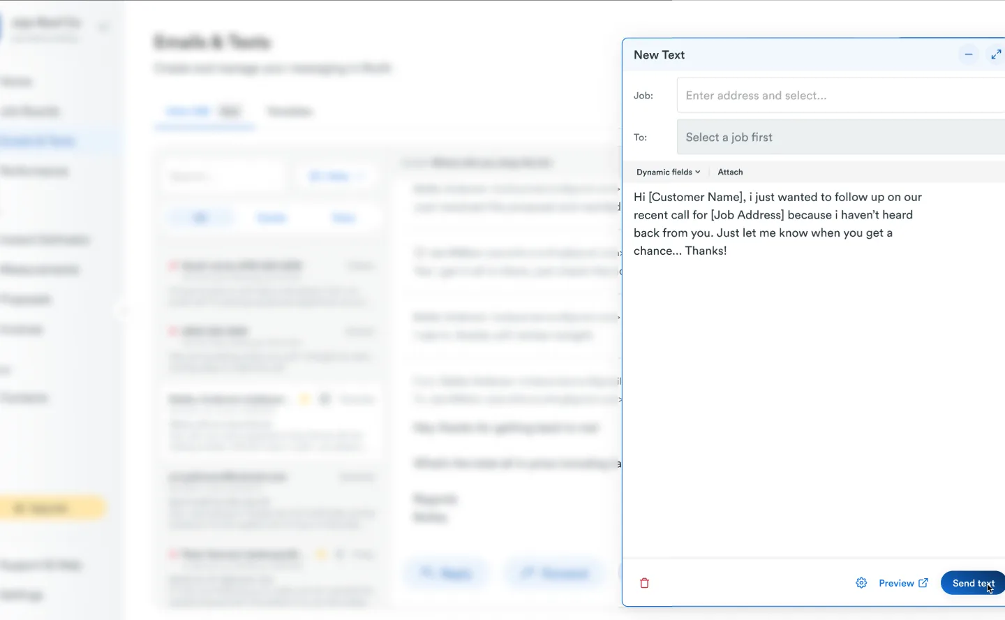 Global send popup on the inbox page