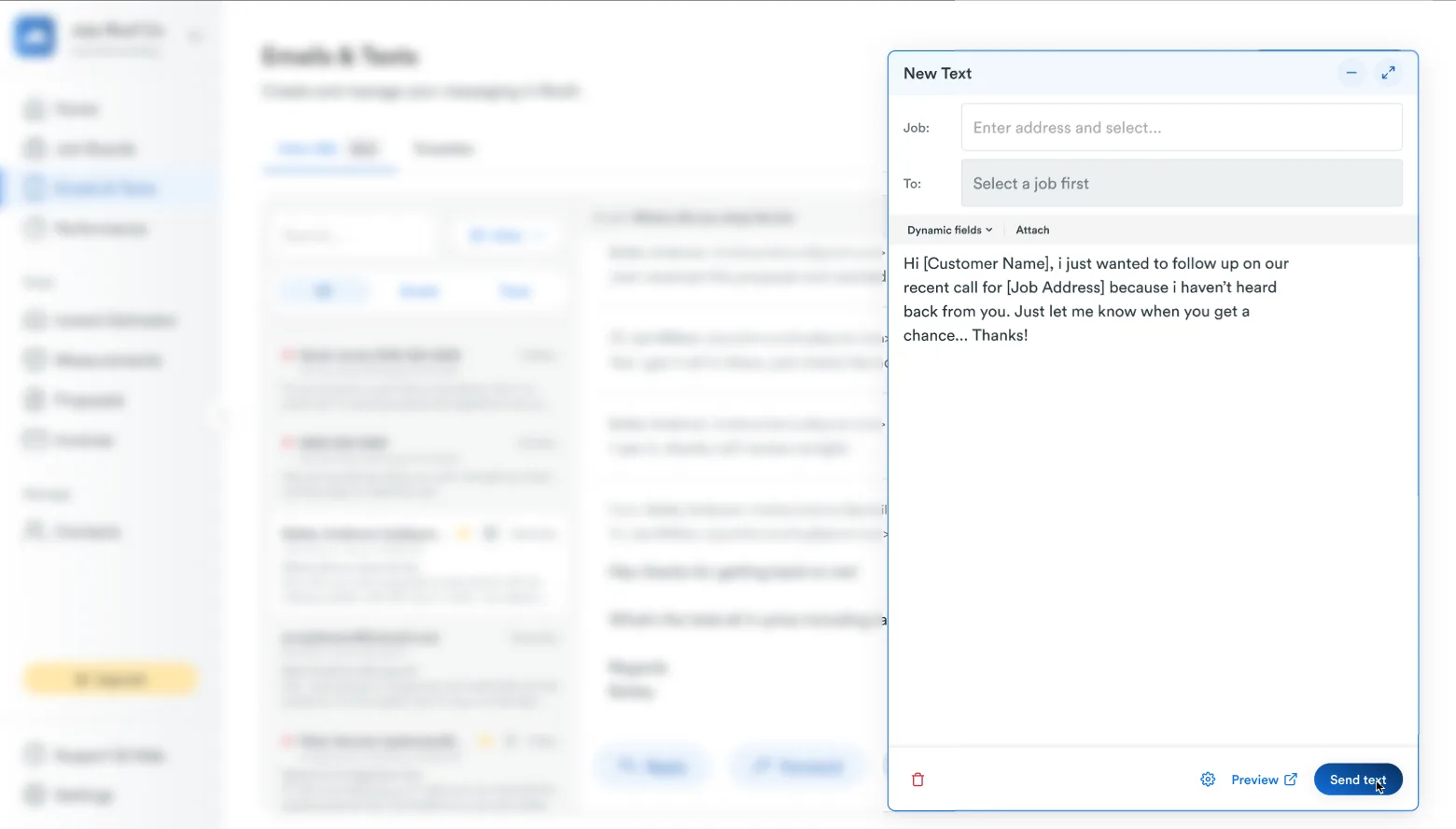Global send popup on the inbox page