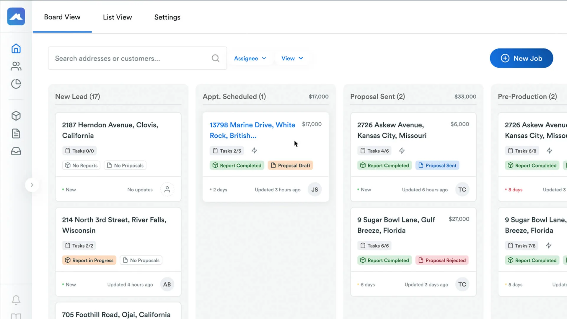 MVP single-pipeline board view