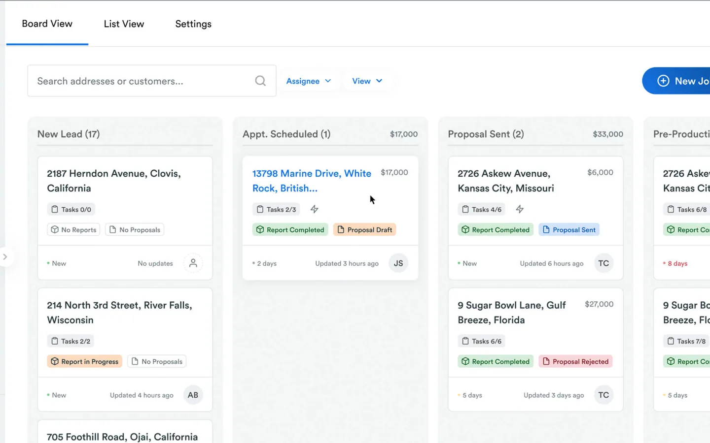 MVP single-pipeline board view